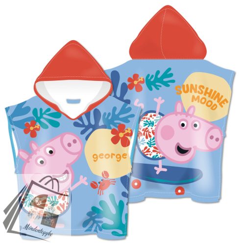 Peppa malac Skateboard strand törölköző poncsó 55x110cm (Fast Dry)