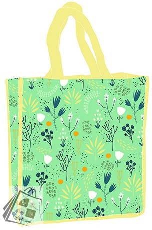 Virág Green shopping bag 34 cm