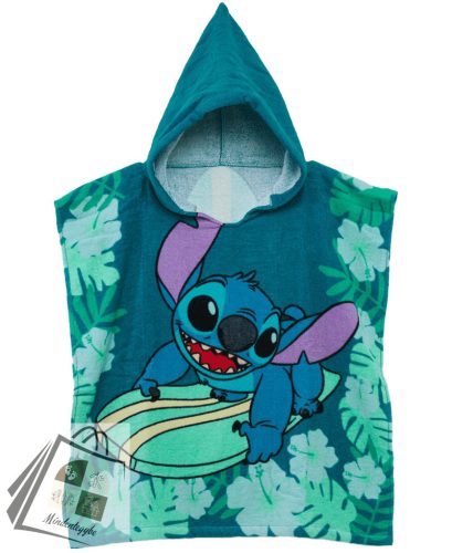 Disney Lilo és Stitch, A csillagkutya Surf strand törölköző poncsó 60x120 cm