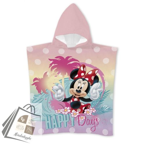 Disney Minnie Happy Days strand törölköző poncsó 55x110 cm (Fast Dry)