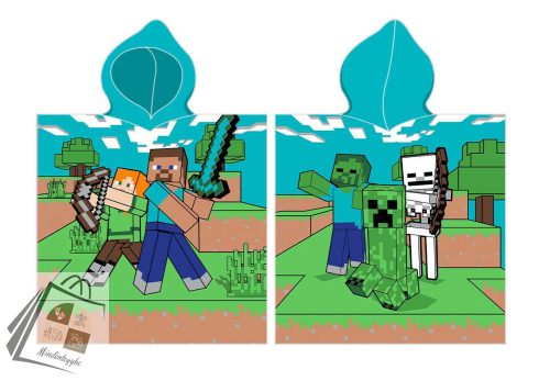 Minecraft Field strand törölköző poncsó 50x115 cm