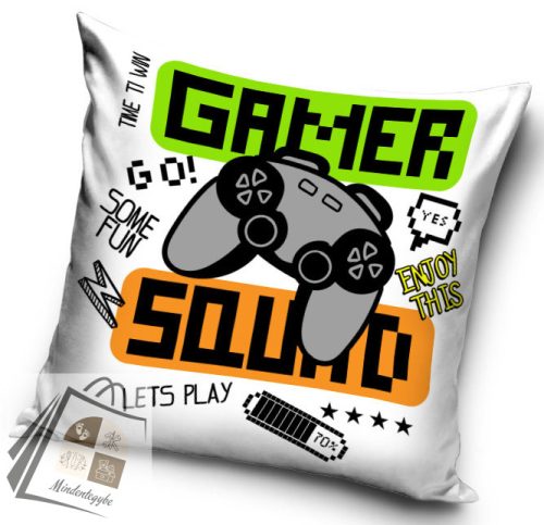 Gamer Squad párnahuzat 40x40 cm