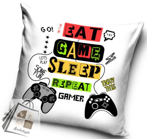Gamer Repeat párnahuzat 40x40 cm