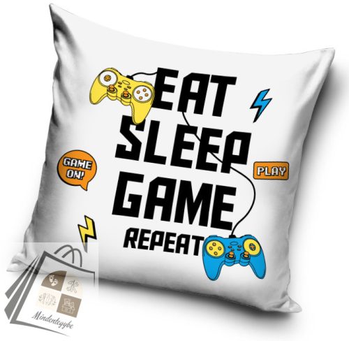 Gamer Repeat White párnahuzat 40x40 cm