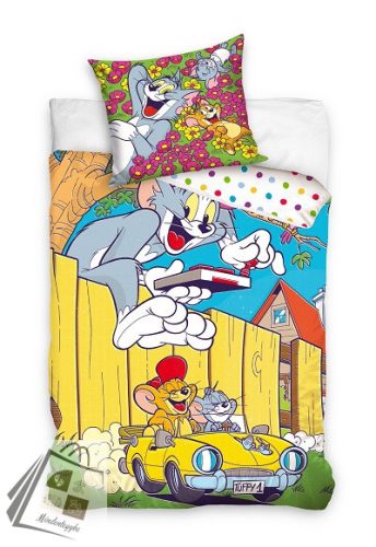 Tom és Jerry Yellow Car ágyneműhuzat 140×200cm, 70x90 cm