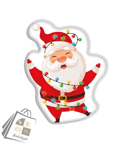 Télapó Cheerful Karácsony formapárna, díszpárna 40 cm Velúr