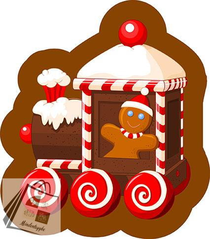 Mézeskalács vonat Gingy Karácsony formapárna, díszpárna 40x35 cm Velúr
