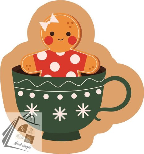 Mézeskalács Cup Karácsony formapárna, díszpárna 36x34 cm Velúr