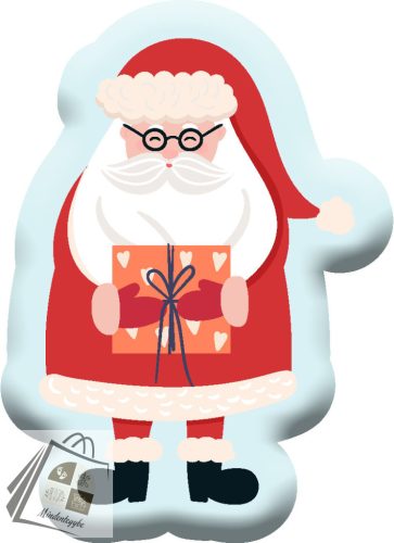 Télapó Gift Karácsony formapárna, díszpárna 40x28 cm Velúr