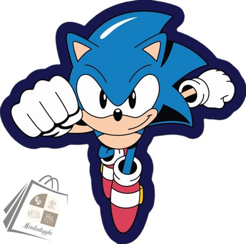 Sonic a sündisznó Run formapárna, díszpárna 40x40 cm Velúr