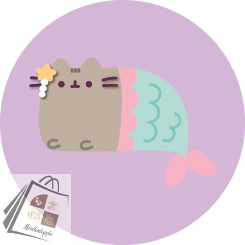 Pusheen Mermaid formapárna, díszpárna 40 cm Velúr