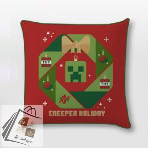 Minecraft Creeper Holiday Karácsony párnahuzat 40x40 cm Velúr