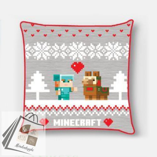 Minecraft Holiday Karácsony párnahuzat 40x40 cm Velúr