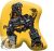 Transformers Yellow formapárna, díszpárna 40x37 cm Velúr