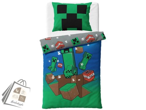 Minecraft Creeper Explode ágyneműhuzat 140×200cm, 80×80 cm