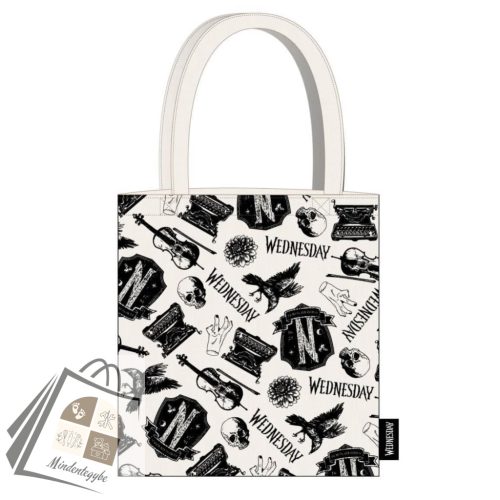 Wednesday Black shopping bag, bevásárlótáska 39 cm