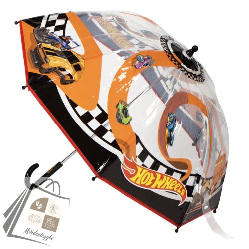 Hot Wheels Race gyerek átlátszó esernyő Ø71 cm