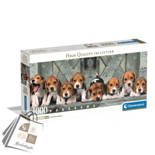 Kutyás Beagles 1000 db-os panorama puzzle Clementoni