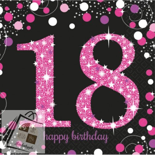 Happy Birthday Pink 18 szalvéta 16 db-os 33x33 cm