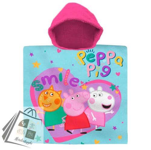 Peppa malac Smile strand törölköző poncsó 60x120 cm