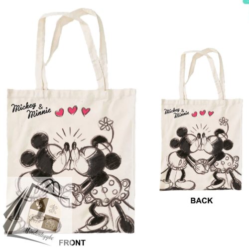 Disney Minnie Mickey Kiss vászontáska, bevásárlótáska 44 cm