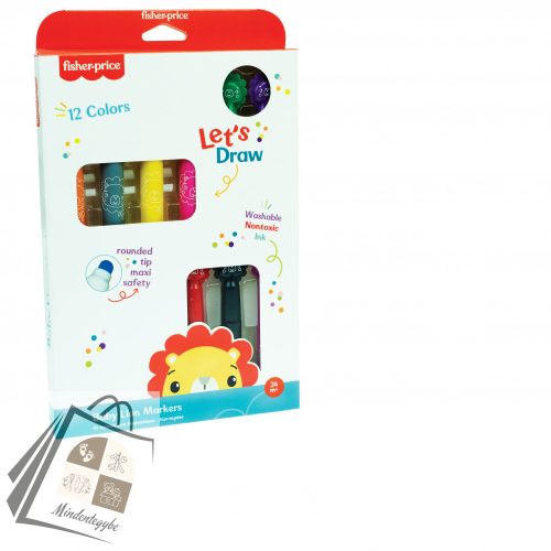 Fisher-Price Let's Draw kimosható filctoll 12 db-os