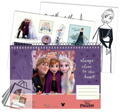 Disney Jégvarázs Heart A/4 spirál vázlatfüzet 40 lapos matricával