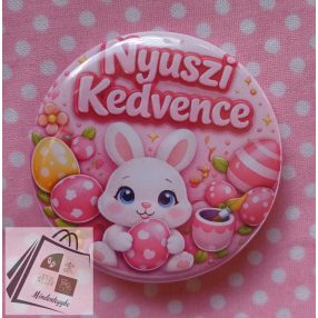 3D hatású Nyuszi kedvence lányoknak kitűző