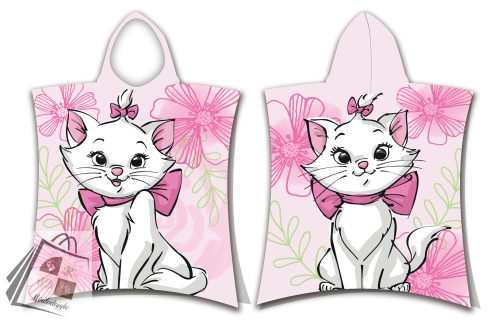 Disney Marie Pink Flower strand törölköző poncsó 50x115cm