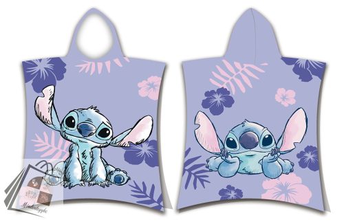Disney Lilo és Stitch, A csillagkutya Purple strand törölköző poncsó 50x115 cm