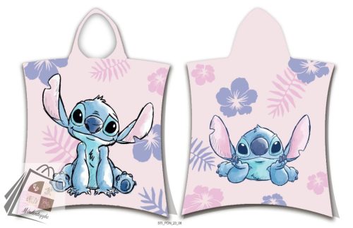 Disney Lilo és Stitch, A csillagkutya Pink strand törölköző poncsó 50x115 cm