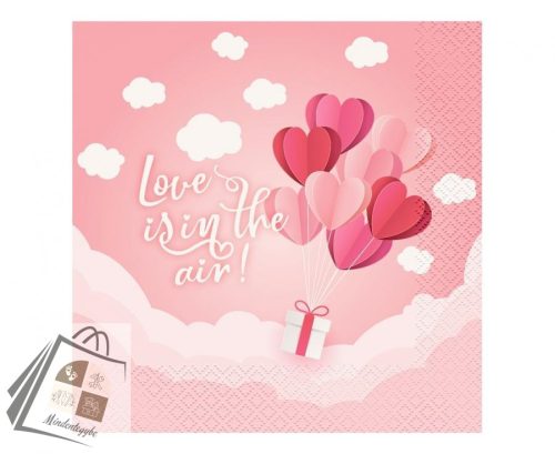Szerelem Love Is In The Air Pink szalvéta 20 db-os 33x33 cm