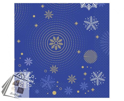 Karácsonyi Navy Blue Snowflakes szalvéta 20 db-os 33x33 cm