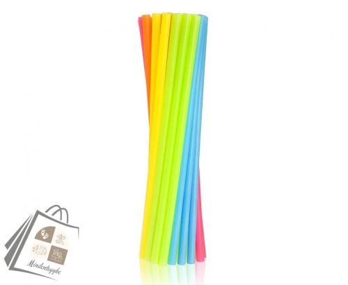Színes Colorful műanyag szívószál 10 db-os