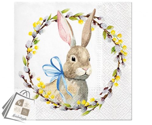 Nyuszis Wreath szalvéta 20 db-os 33x33 cm
