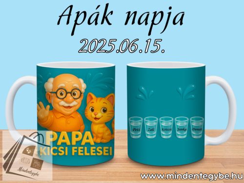 Papa Kicsi Felesei 3D hatású bögre