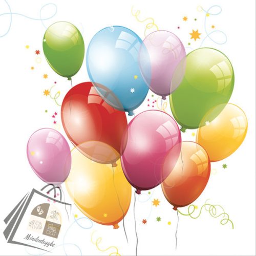 Színes lufis Balloons szalvéta 20 db-os 33x33 cm