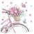 Virág Pink Bicycle with Basket szalvéta 20 db-os 33x33 cm