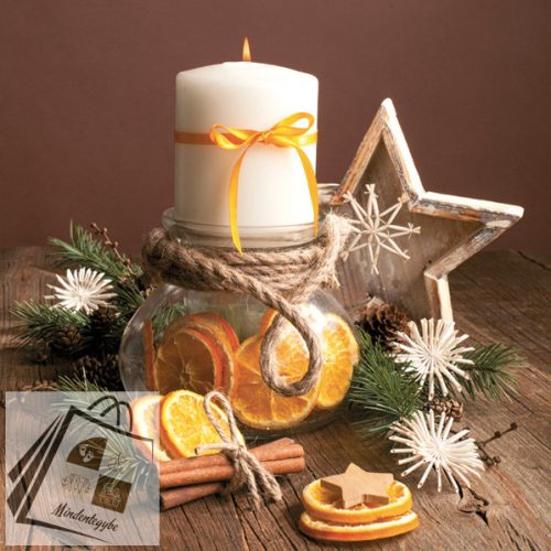 Karácsony Candle in Jar szalvéta 20 db-os 33x33 cm