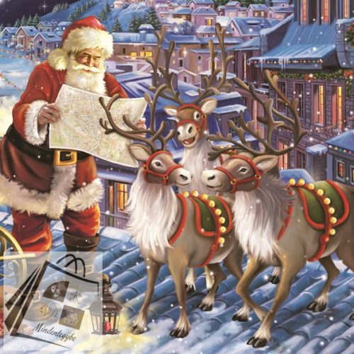 Karácsony Reindeers on Roof szalvéta 20 db-os 33x33 cm