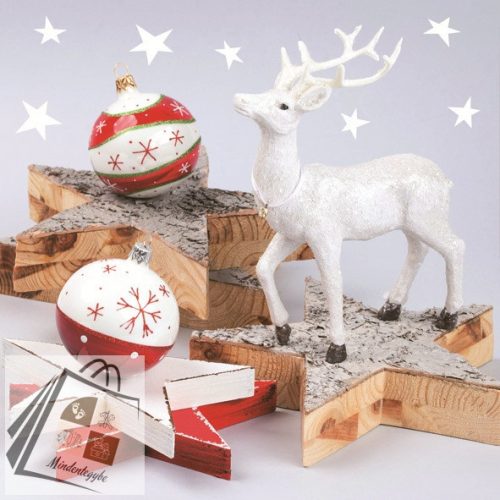Karácsony White Reindeer szalvéta 20 db-os 33x33 cm