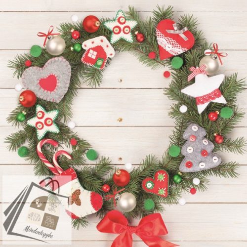Karácsony Wreath with Felt szalvéta 20 db-os 33x33 cm