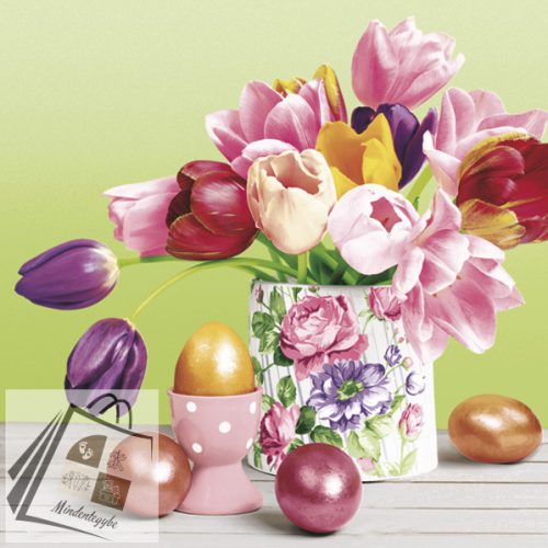 Húsvét Tulips Bouquet szalvéta 20 db-os 33x33 cm