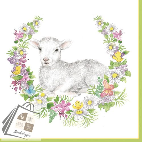 Húsvét Wreath with Lamb szalvéta 20 db-os 33x33 cm