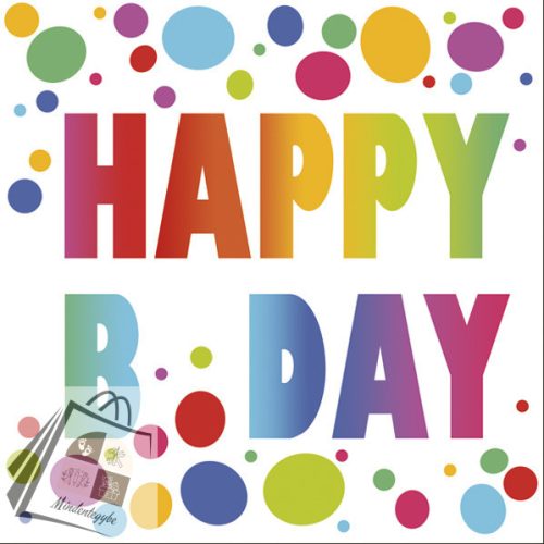 Happy Birthday Dots szalvéta 20 db-os 33x33 cm