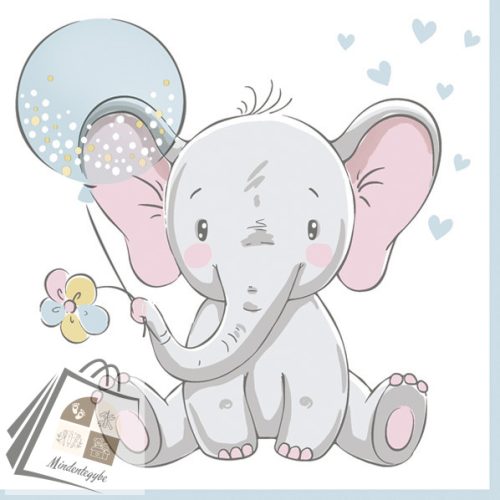 Baby elefánt Blue Balloon szalvéta 20 db-os 33x33 cm