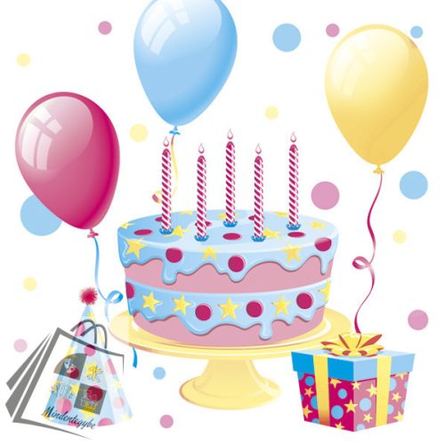 Happy Birthday Cake with Balloons szalvéta 20 db-os 33x33 cm