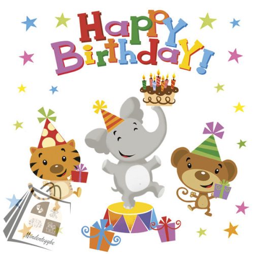 Happy Birthday Animals szalvéta 20 db-os 33x33 cm
