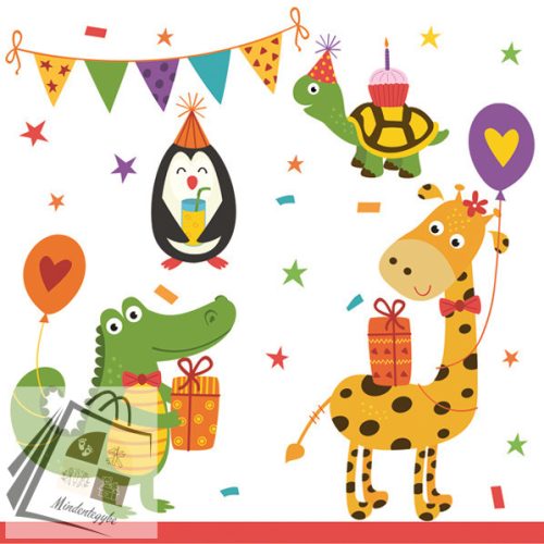 Állatos Cute Party szalvéta 20 db-os 33x33 cm