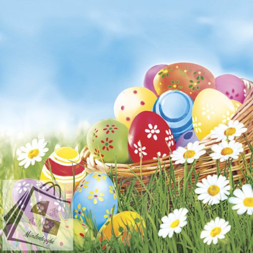 Húsvét Eggs and Daisies szalvéta 20 db-os 33x33 cm
